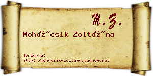 Mohácsik Zoltána névjegykártya